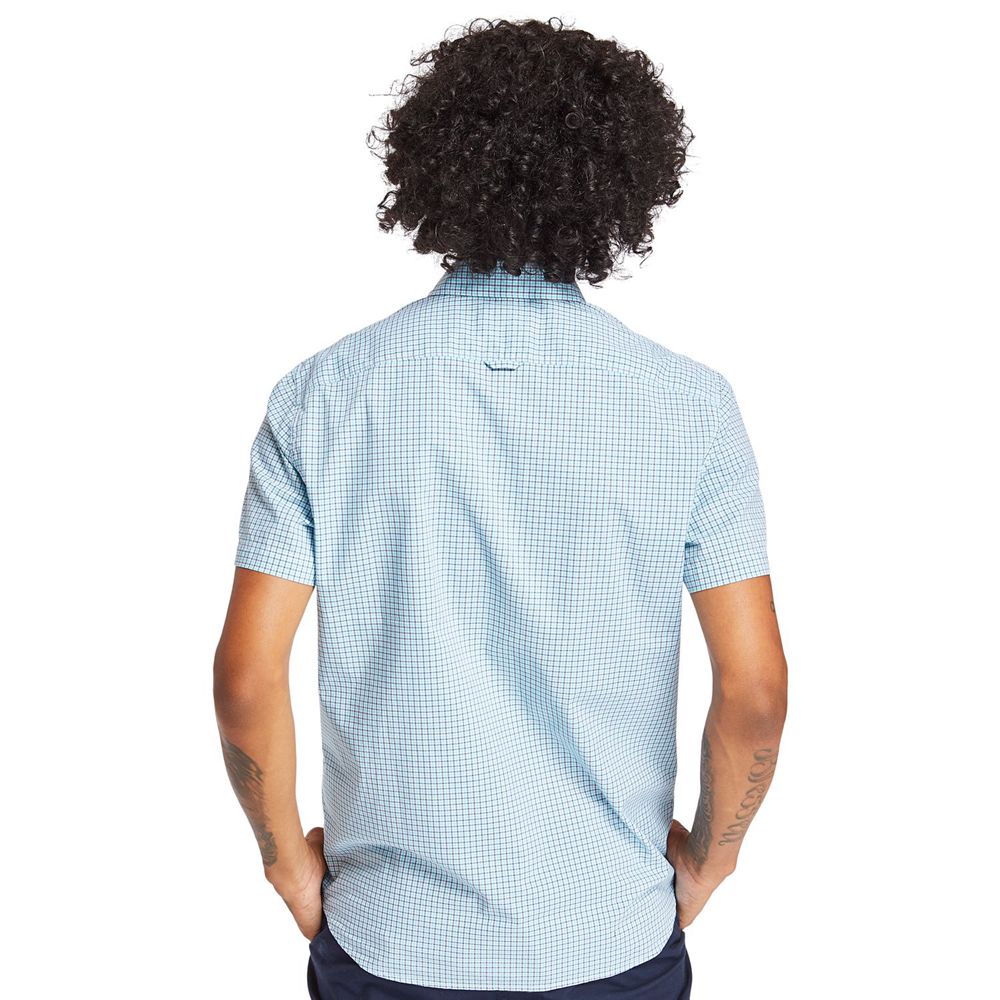 Timberland Mens Shirts Eastham River Slim Fit Gingham - Blue - India NC6238451